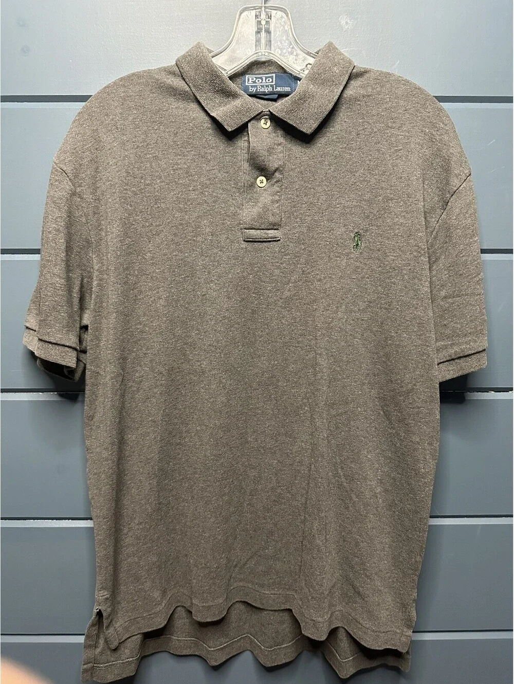 Polo Ralph Lauren Shirt Custom Fit Logo Cotton Classic Gray Size M